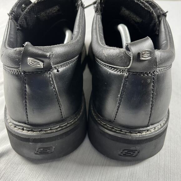 Skechers Jammer Oxford Men’s Size 13 Black Leather Chunky Platform Shoes 60997 main image 4
